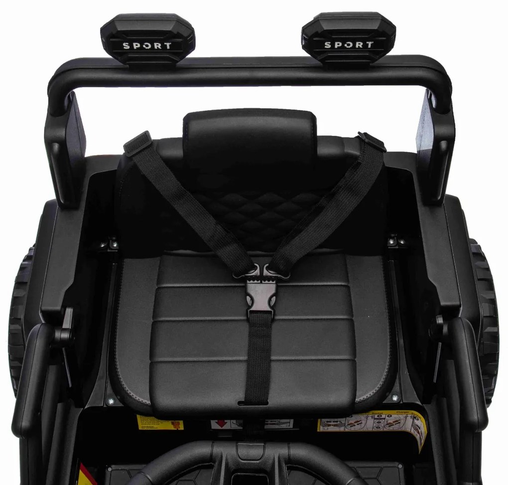 Jipe elétrico para crianças OFFROAD NEW, bateria de lítio, chassis alto, banco largo, suspensão nas rodas traseiras, controlo remoto de 2,4 GHz, leito