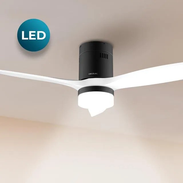 Ventoinha de teto EnergySilence Aero 5600 Aqua Black&White Connected de 40 W e 52’’ com controlo remoto, controlo por Wi-Fi