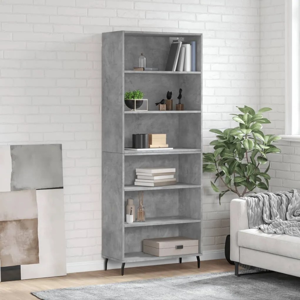 vidaXL Armário alto 69,5x32,5x180cm derivados de madeira cinza cimento