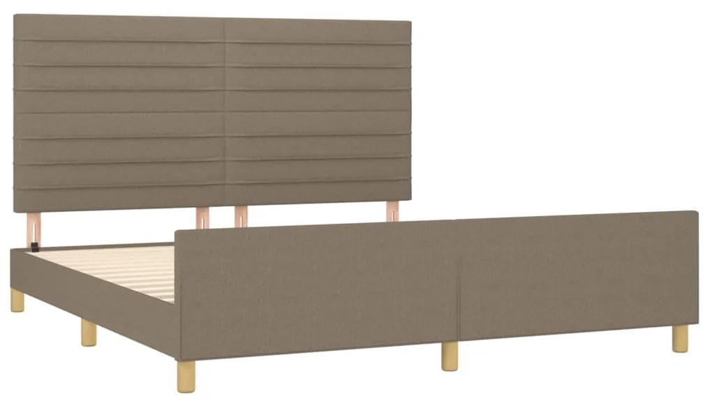 Cama sem colchão 160x200 cm tecido castanho-acinzentado