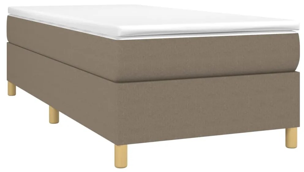 Estrutura de cama 90x190 cm tecido cinza-acastanhado