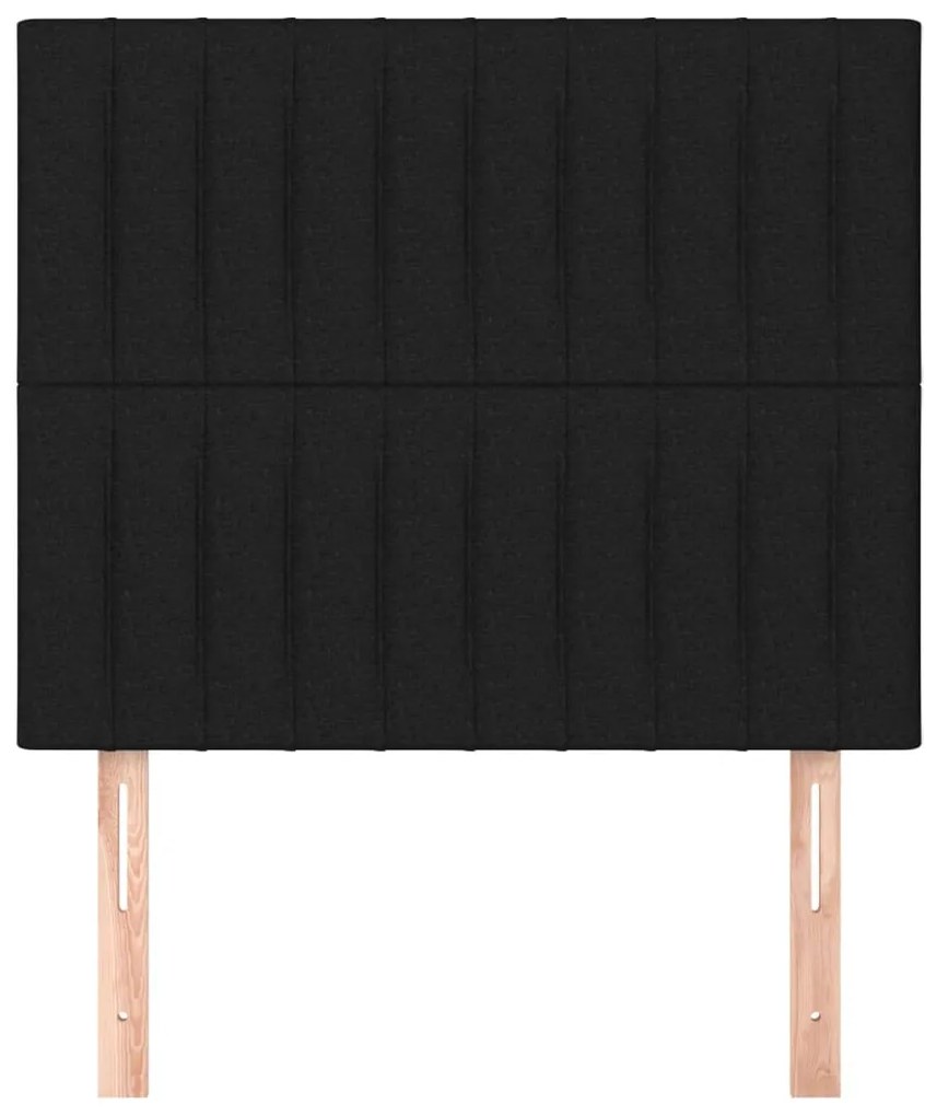 Cabeceira de cama 2 pcs tecido 80x5x78/88 cm preto