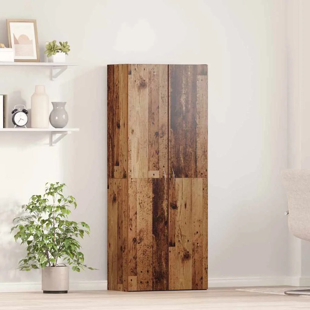 vidaXL Highboard em Madeira Velha 60 x 32 x 153 cm - feito de madeira engenheirada.