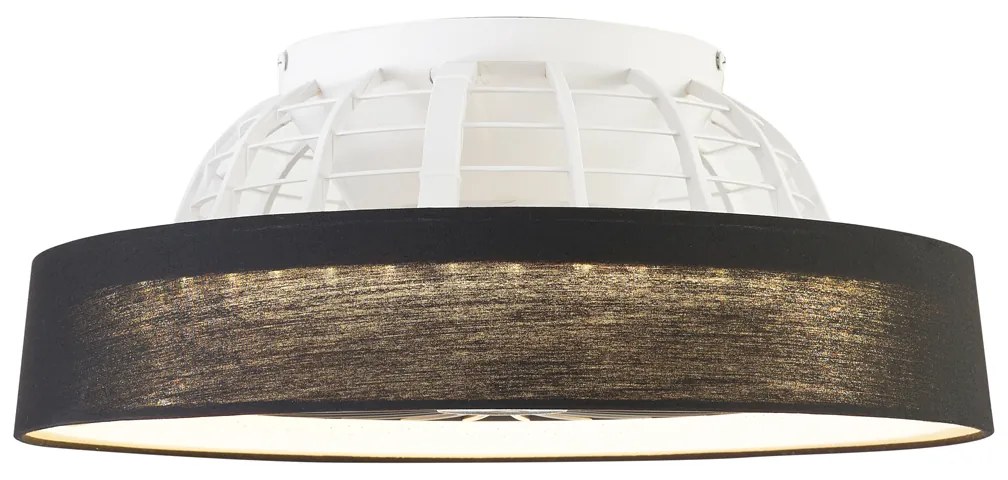 Ventilador de teto preto 47cm incl. LED regulável com controle remoto - Emily Moderno