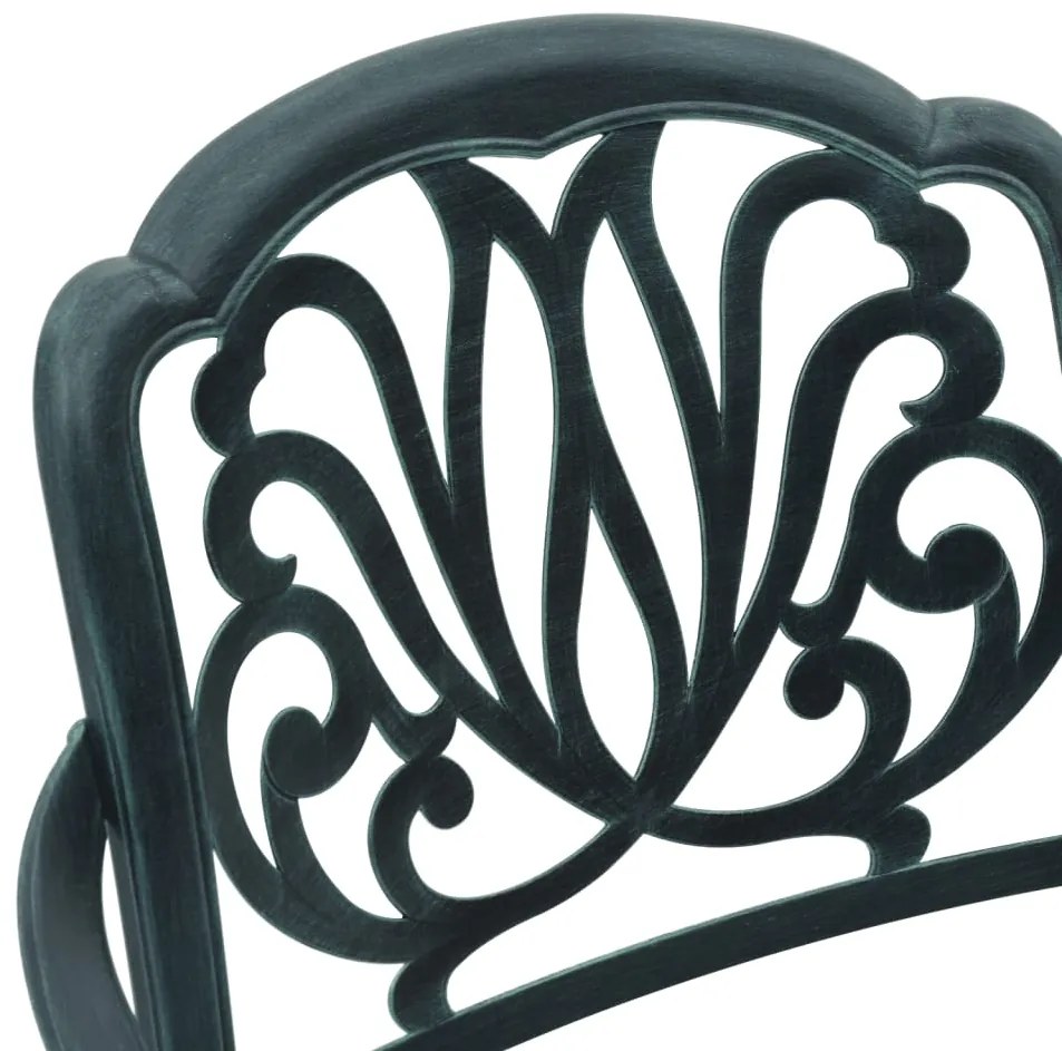 Cadeiras de jardim 2 pcs alumínio fundido verde