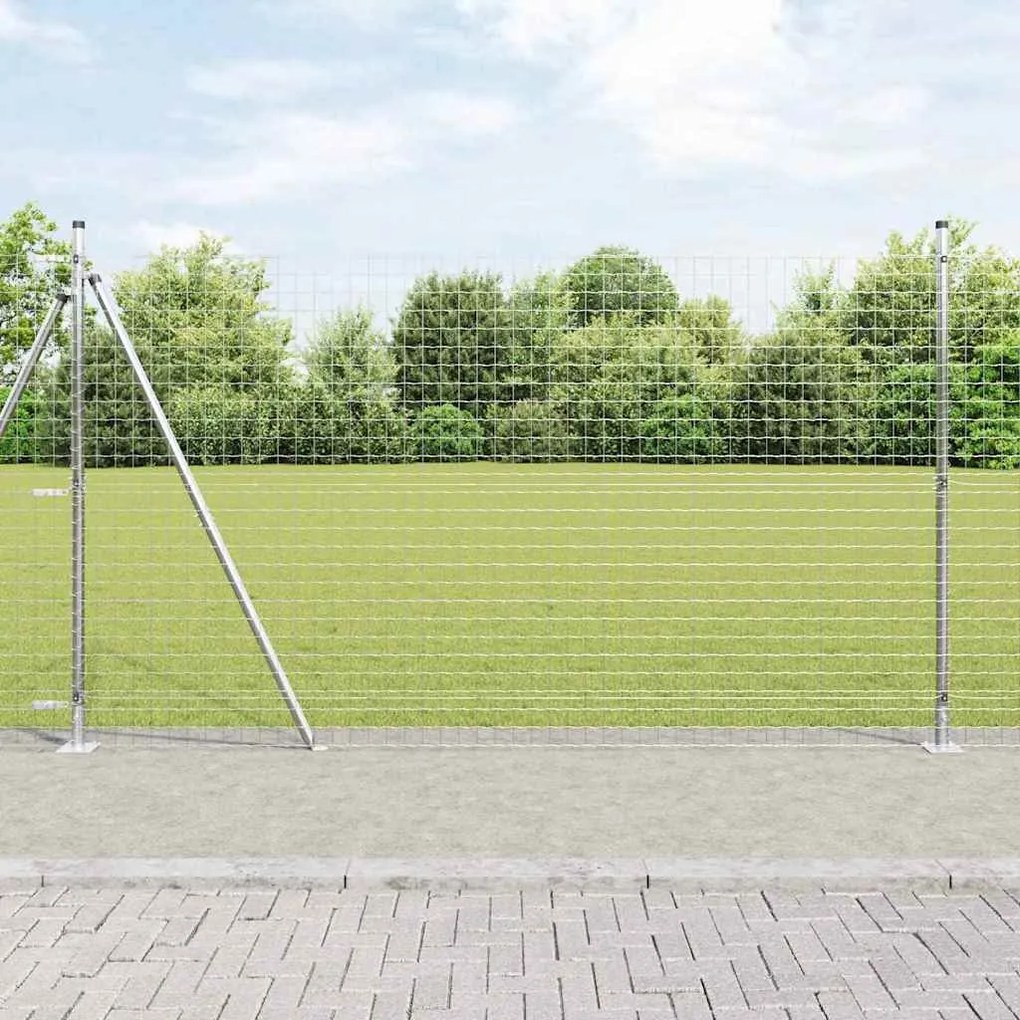 vidaXL Cerca com Poste Prateado 1,4 x 10 m Aço