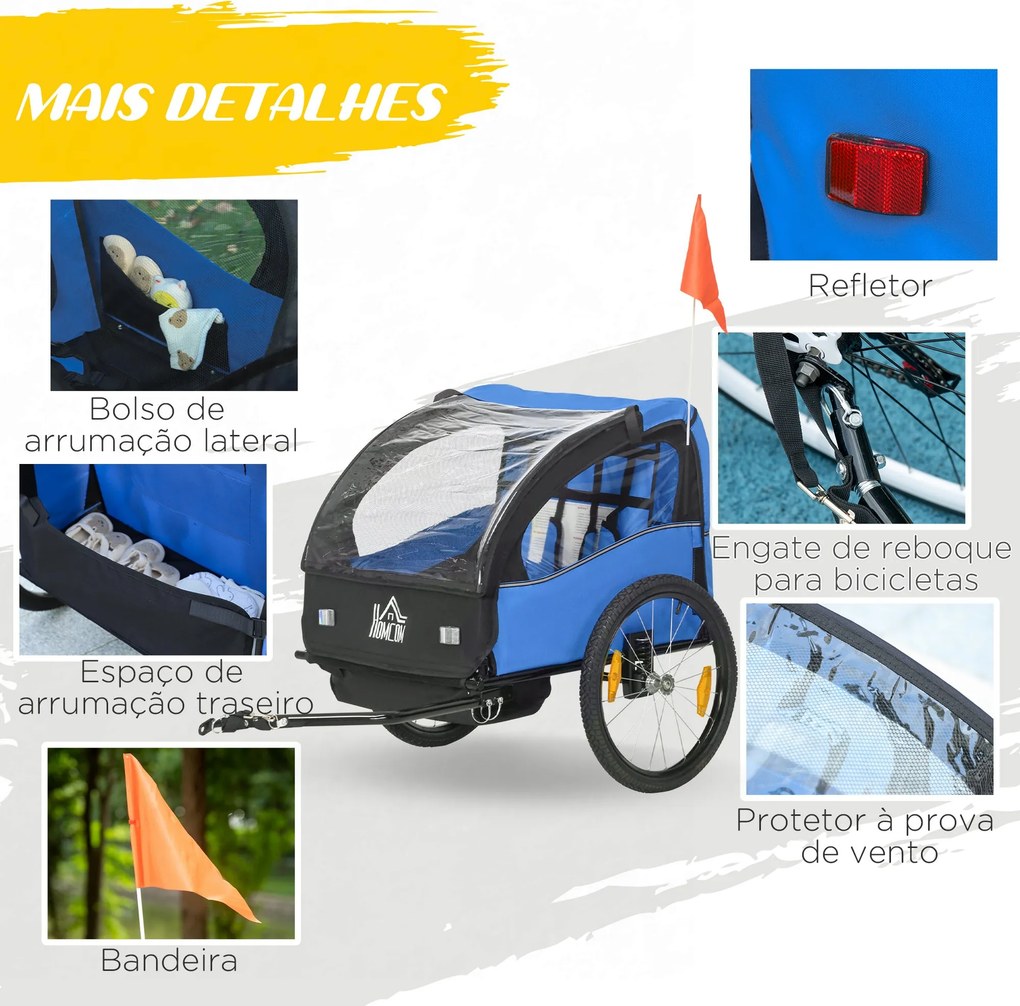 Reboque de Bicicleta – Modelo Rimini – 140x88x90 – Preto