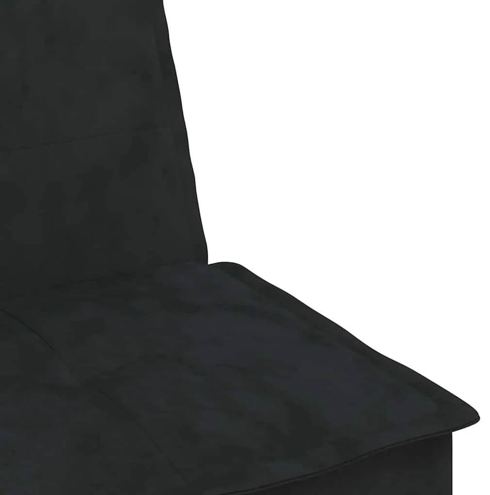 Sofá-cama em forma de L 255x140x70 cm veludo preto