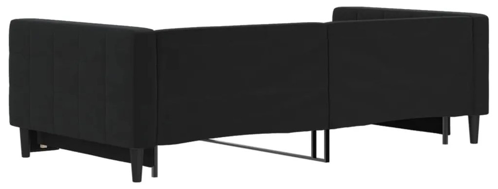 Sofá-cama com gavetão 100x200 cm veludo preto