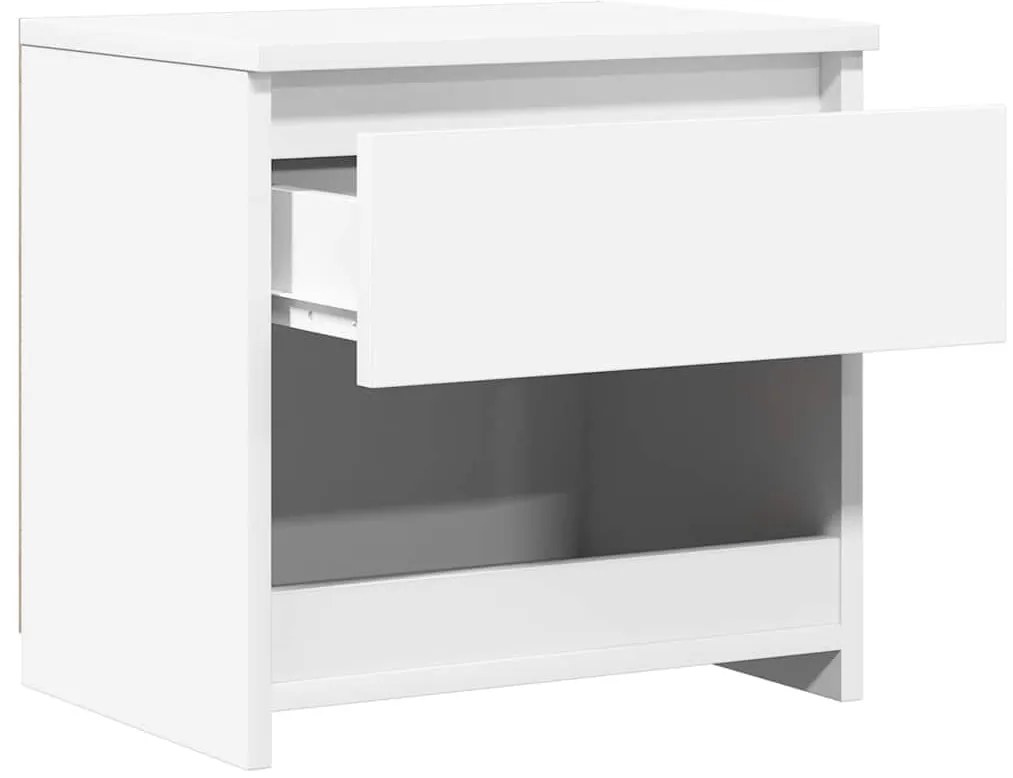 Mesa de cabeceira 40x30x39 cm contraplacado branco brilhante