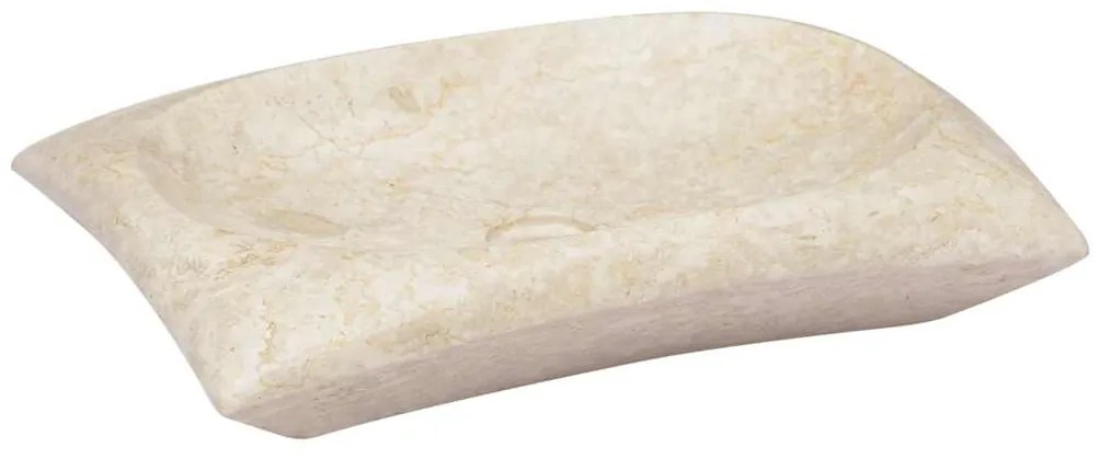 vidaXL Lavatório 50x35x10 cm mármore cor creme