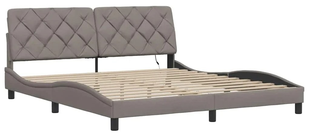 Estrutura de cama com LED sem colchão 180x200 cm tecido