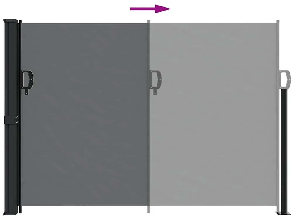 Toldo lateral retrátil 140x500 cm preto