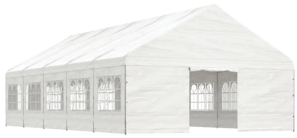 Gazebo com telhado 11,15x5,88x3,75 m polietileno branco