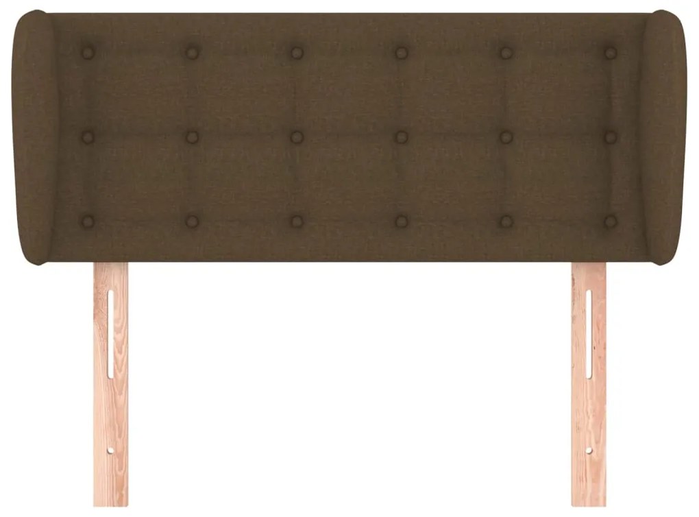 Cabeceira de cama c/ abas tecido 93x23x78/88 cm castanho-escuro