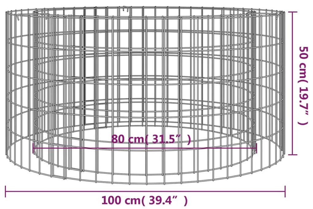 Braseira gabião Ø 100 cm ferro galvanizado