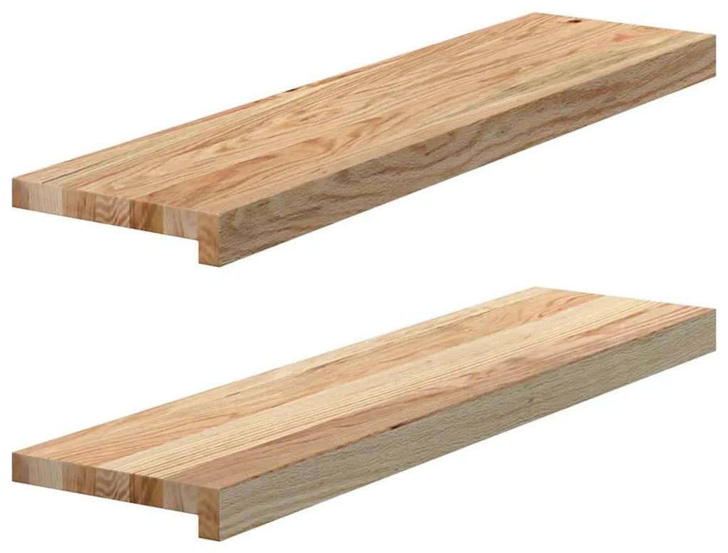 vidaXL Soleiras da janela 2 pcs 80x20x2 cm carvalho maciço não tratado