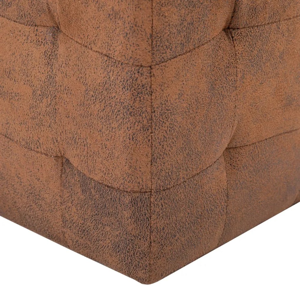 Mesas de cabeceira 2pcs 30x30x30 cm camurça artificial castanho