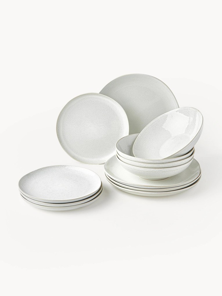 Reactive Glaze Tableware Set Gemma, 4 People, Set of 12