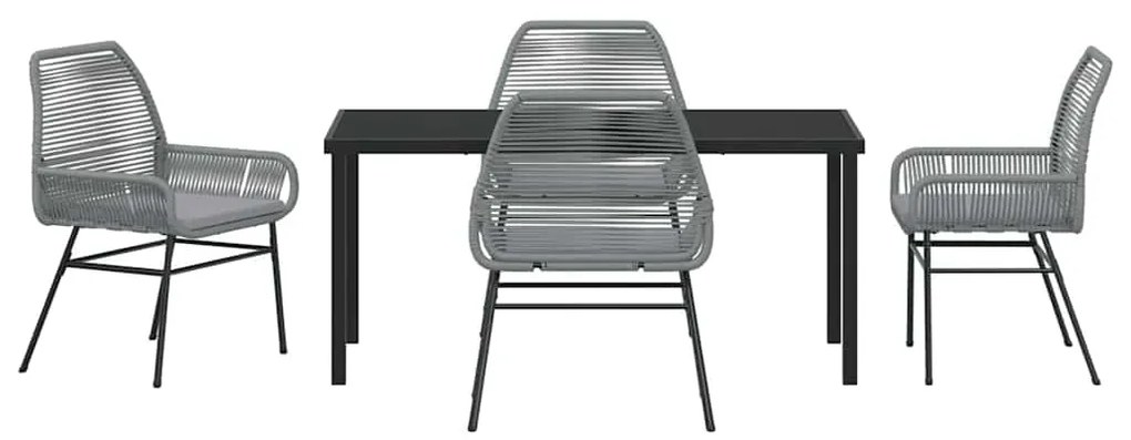 Conjunto de Jantar de Jardim 5 Peças com Almofadas Cinza
