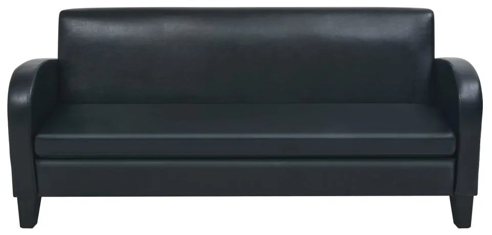 Conjunto de sofás 2 pcs couro artificial preto