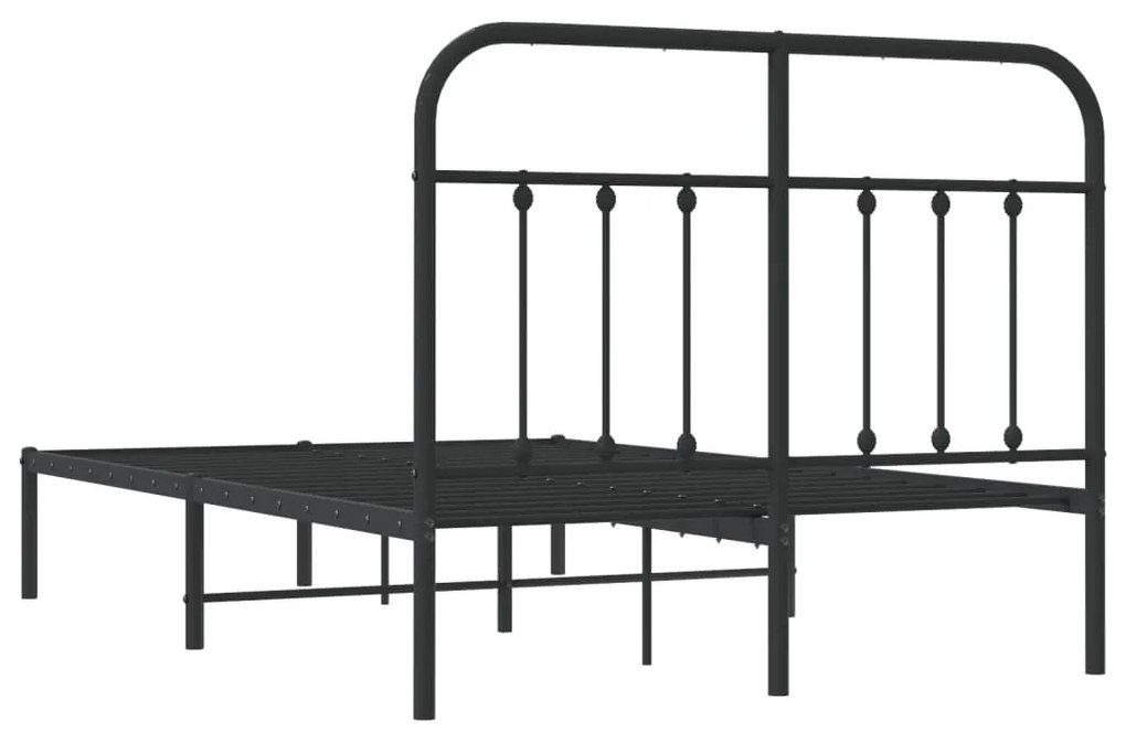 Estrutura de cama com cabeceira 120x200 cm metal preto