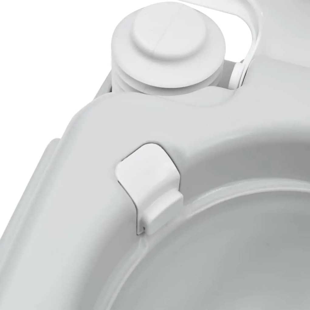 Vaso Sanitário Portátil vidaXL Cinza e Branco em Plástico 10 L