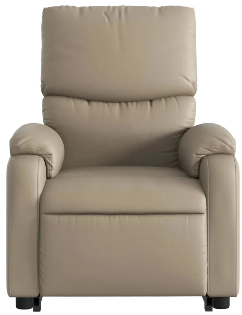 Poltrona reclinável elevatória couro artificial cor cappuccino