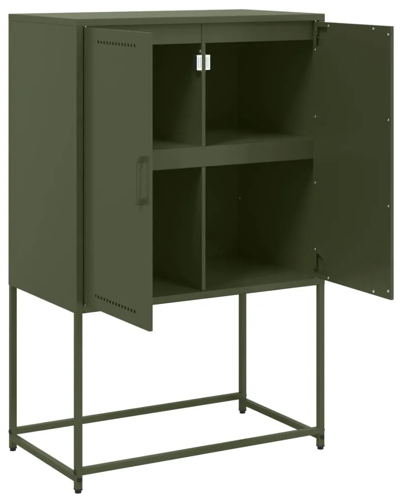 Aparador alto 68,5x38,5x107 cm aço verde azeitona