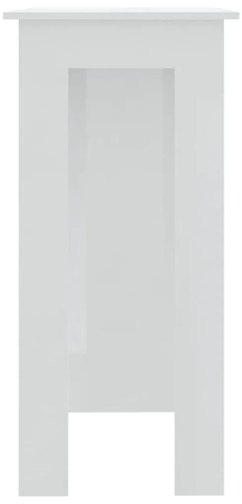 Mesa de Bar Turpe com 3 Prateleiras de 102 cm - Branco Brilhante - Des