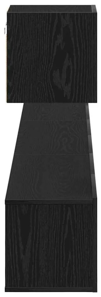 Conjunto de móvel de TV com 4 peças em carvalho preto, madeira engenhe