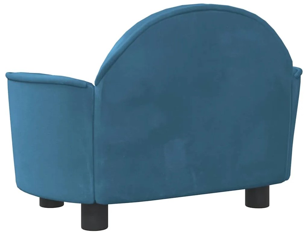 Cama para cães 66x40x45 cm veludo azul