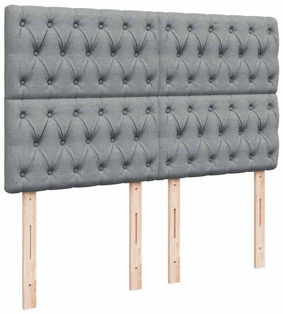 Cama com molas/colchão 140x190 cm tecido cinzento-claro