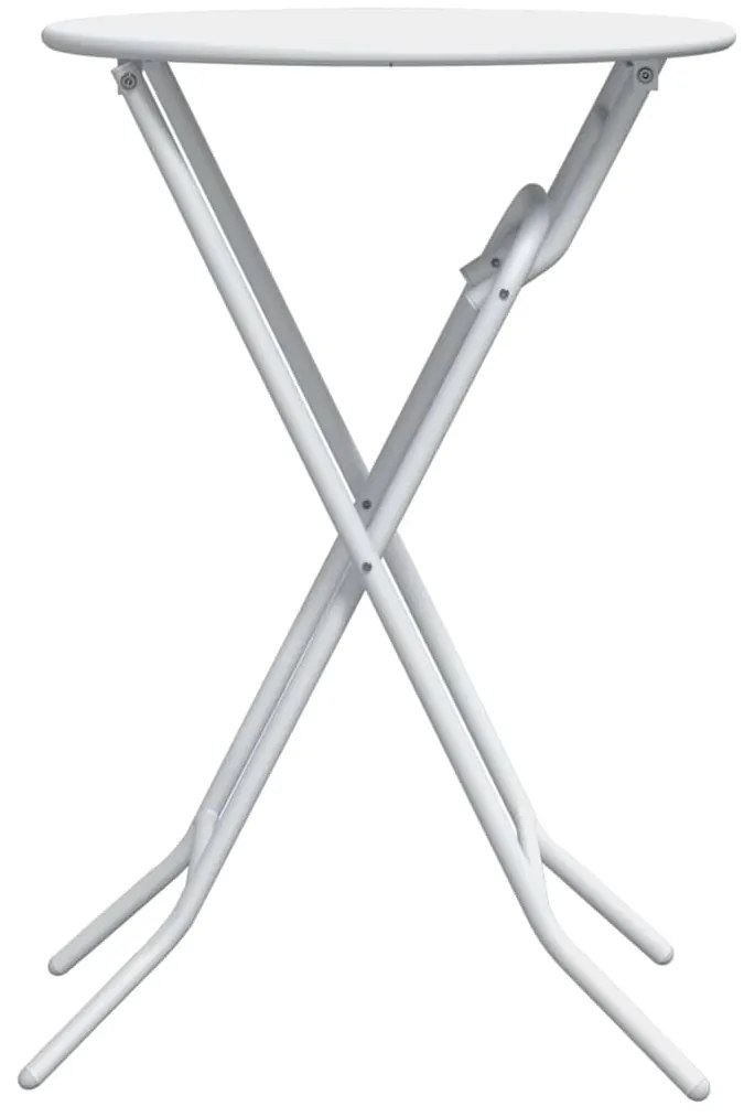 Mesa de Jardim Dobrável Branca Ø50x72 cm Aço