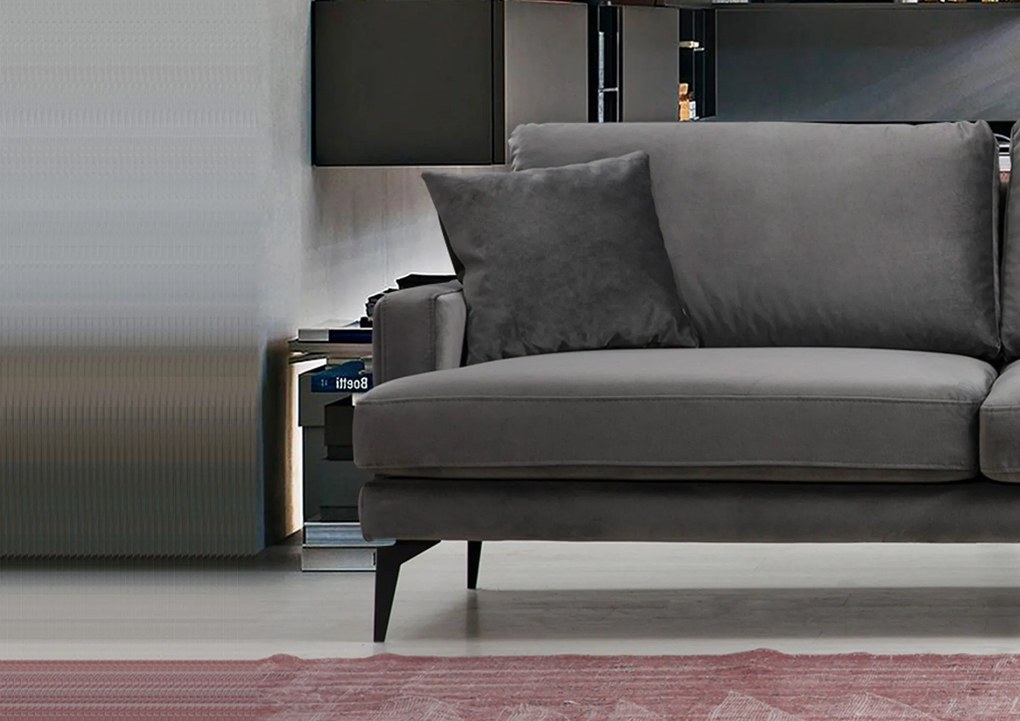 Sofá de 3 Lugares Papira – Cinzento – 205x90x88 cm
