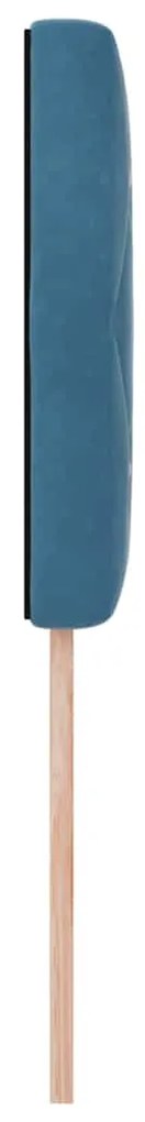 Cabeceira LED com Botão de Cristal, Almofadada Azul Escuro, 90 cm em V