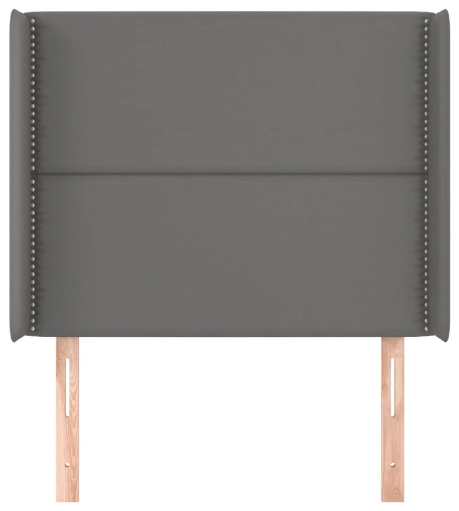 Cabeceira cama c/ abas couro artif. 103x16x118/128 cm cinzento