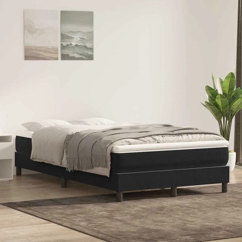vidaXL Cama com molas/colchão 120x220 cm veludo preto