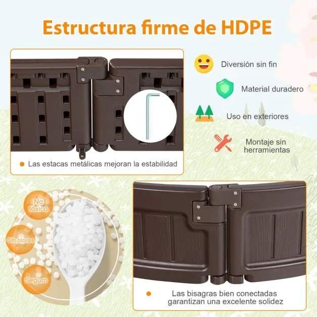 Caixa Areia exterior Crianças 183 cm para 4 Crianças com Cobertura Impermeável e Assentos Castanho