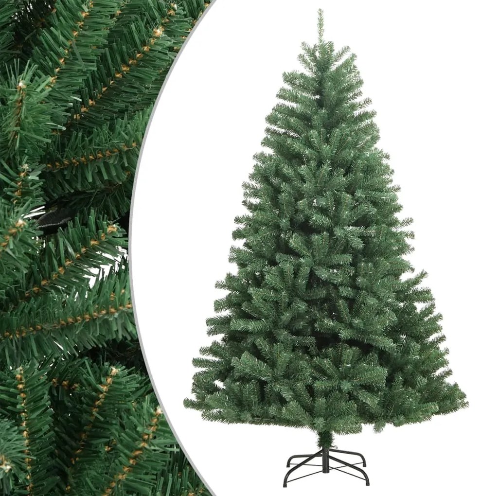 356768 vidaXL Árvore de Natal artificial articulada com suporte 210 cm verde