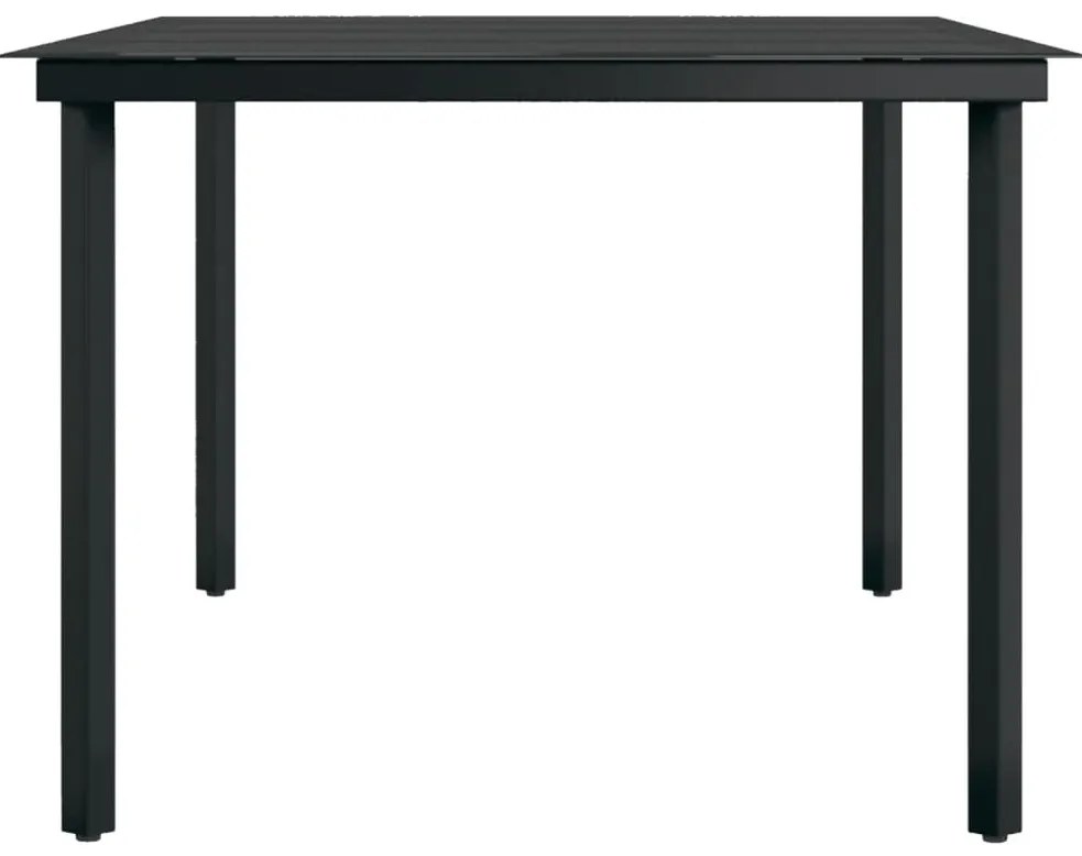 9 pcs conjunto de jantar para jardim preto