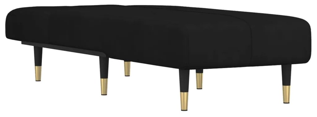 Chaise longue veludo preto