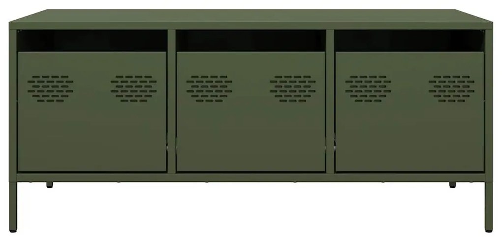 Mesa centro 101,5x50x43,5 cm aço laminado a frio verde-azeitona