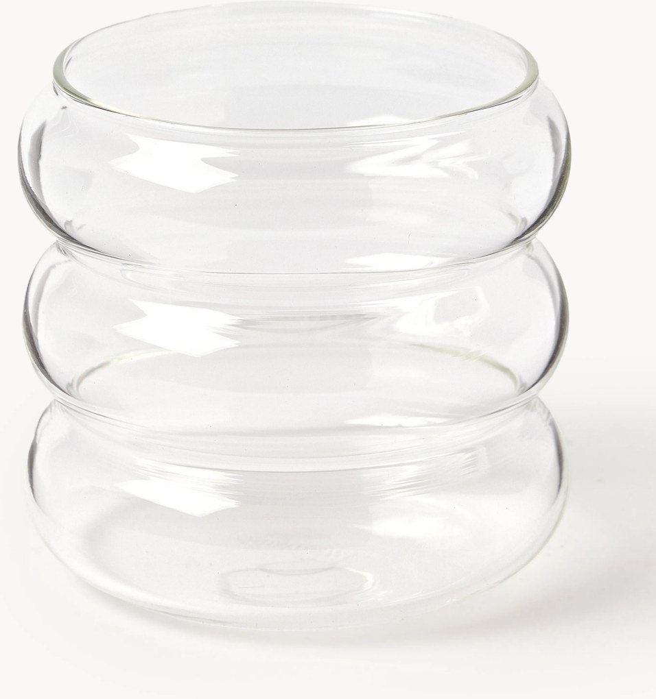 Copos pequenos artesanais em vidro borossilicato Bubbly, conjunto de 4