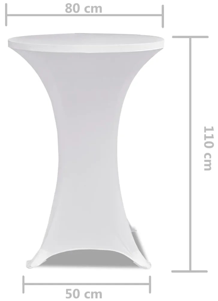 Toalha de Mesa elástica Ø80, Branca / 2 peças