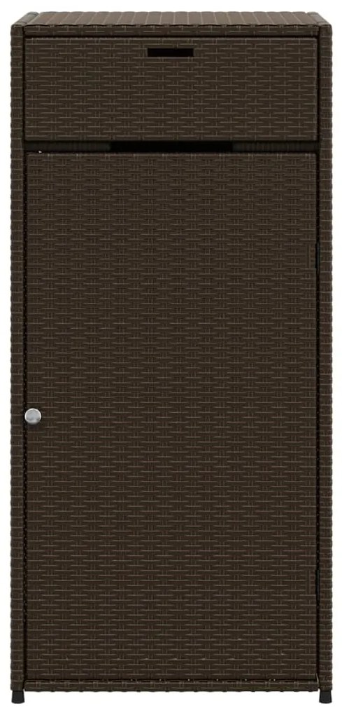Armário de arrumação para jardim 55x55x111 cm vime PE castanho