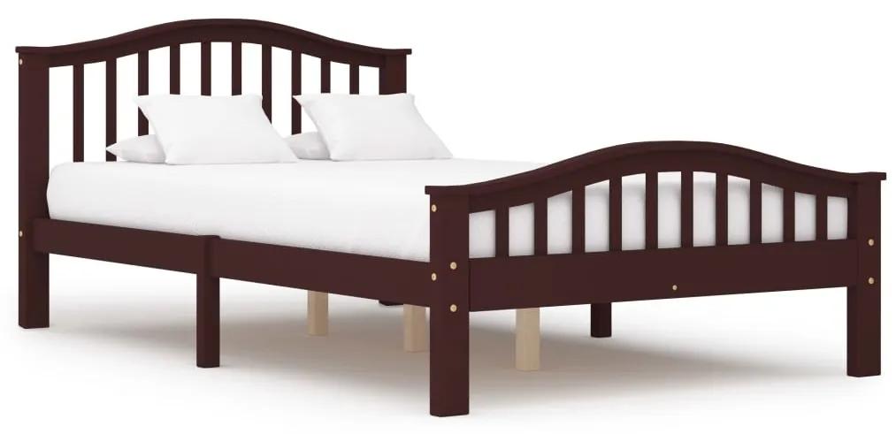 Estrutura de cama 120x200 cm pinho maciço castanho-escuro