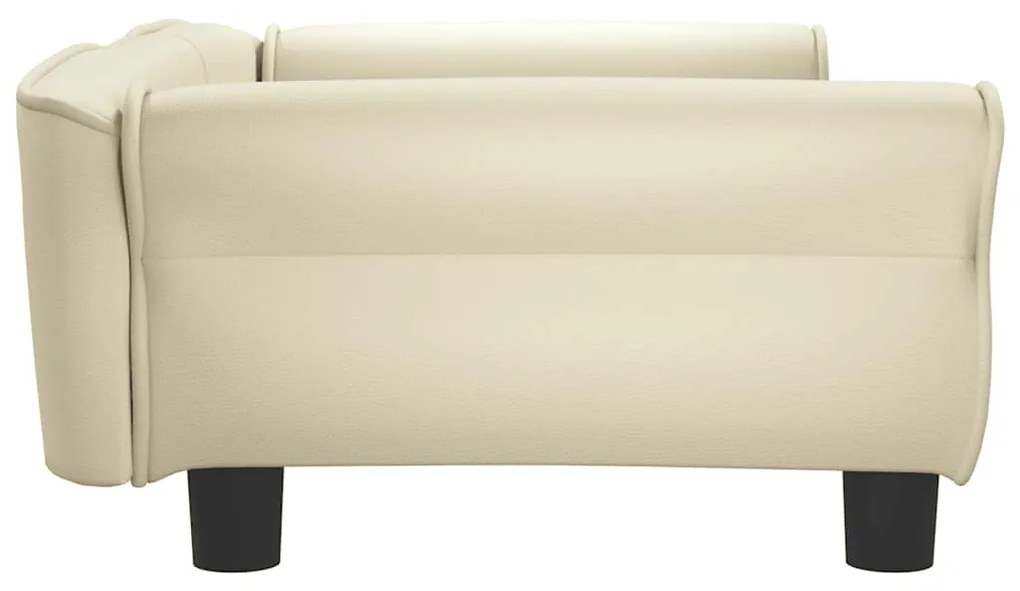 Cama para cães 95x55x30 cm couro artificial cor creme