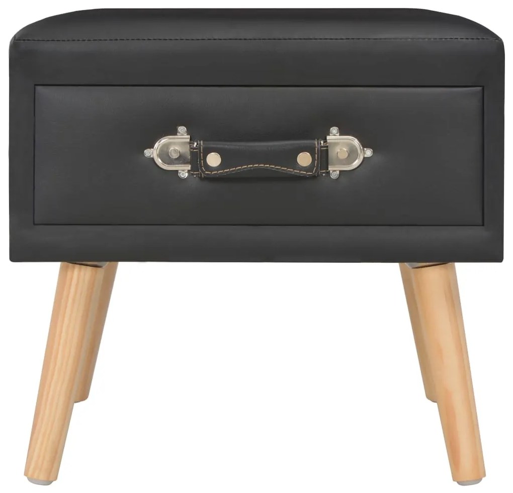 Mesas-de-cabeceira 2 pcs 40x35x40 cm couro artificial preto