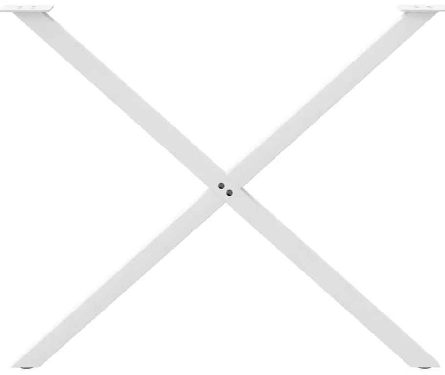 Pés para mesa de jantar em formato de X, 2 peças, branco, 90x (72-73)
